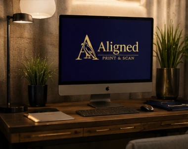 Secure digital workspace with Aligned Print & Scan logo
